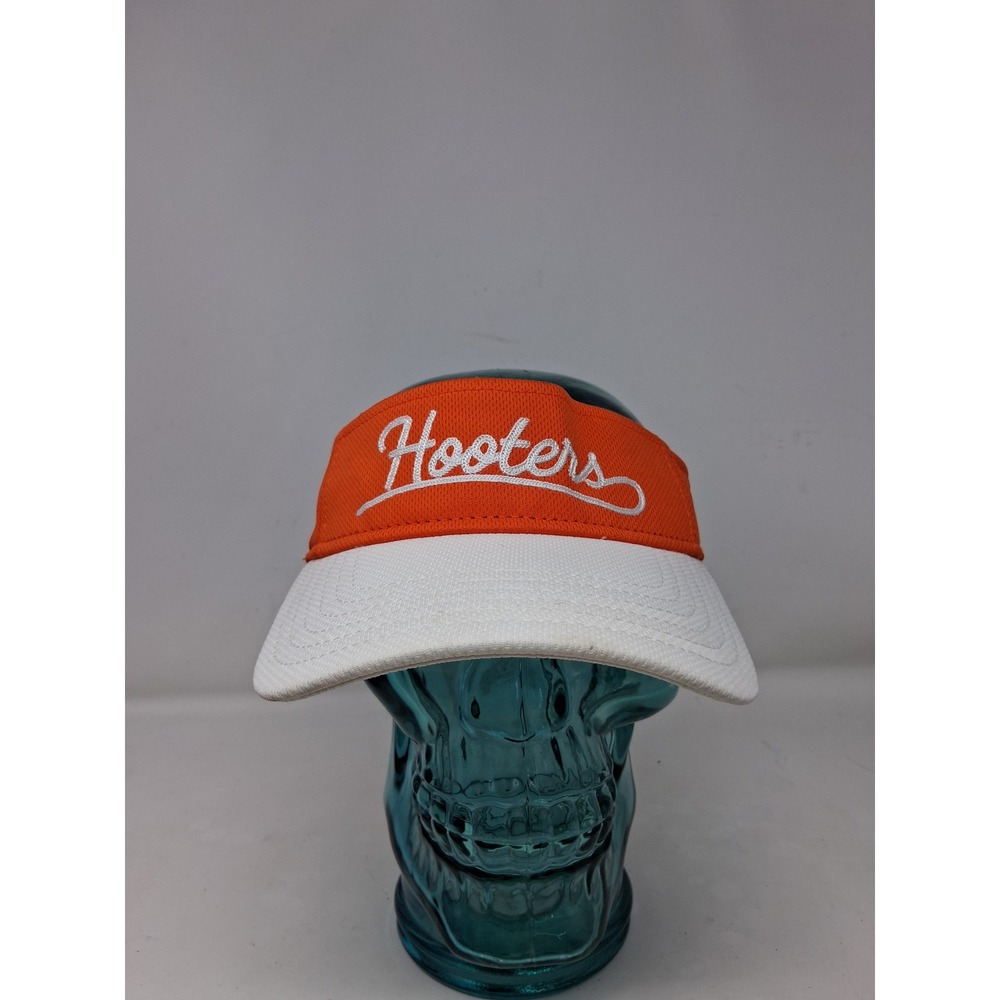 Hooters Otto Orange White Mesh Sun Visor Hat The Owls Nest Embroidered 60-973